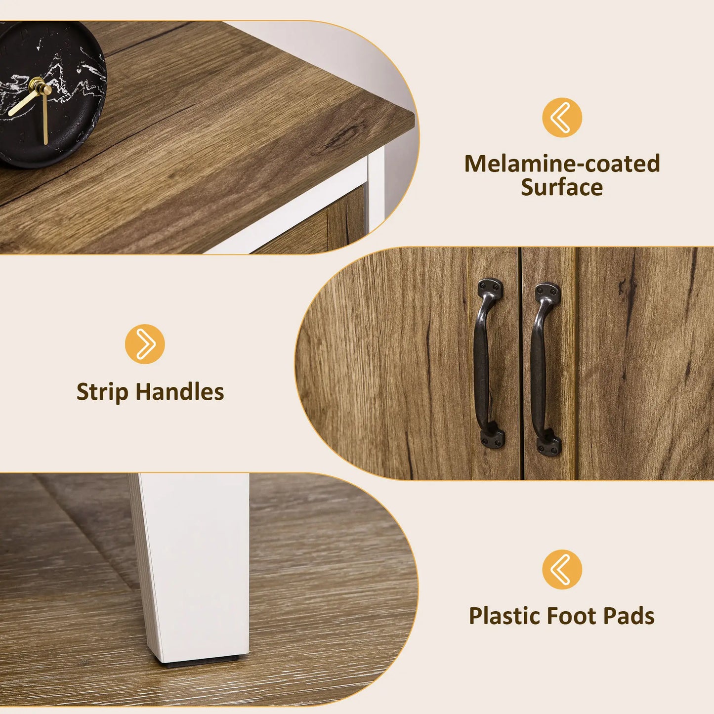 Farmhouse Sideboard, Storage Cabinet, 2 Doors, Shelves, 30.9" x 15.4" x 30.9", Dark Oak Bar Cabinets at Gallery Canada