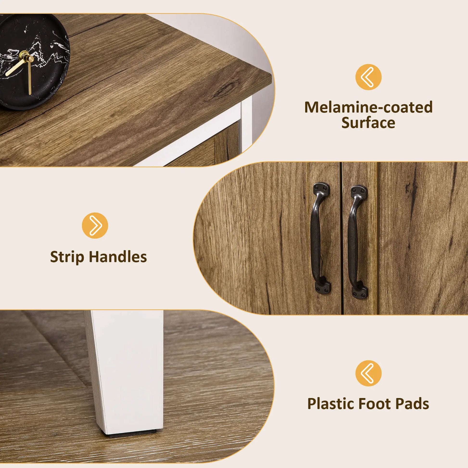 Farmhouse Sideboard, Storage Cabinet, 2 Doors, Shelves, 30.9" x 15.4" x 30.9", Dark Oak Bar Cabinets at Gallery Canada