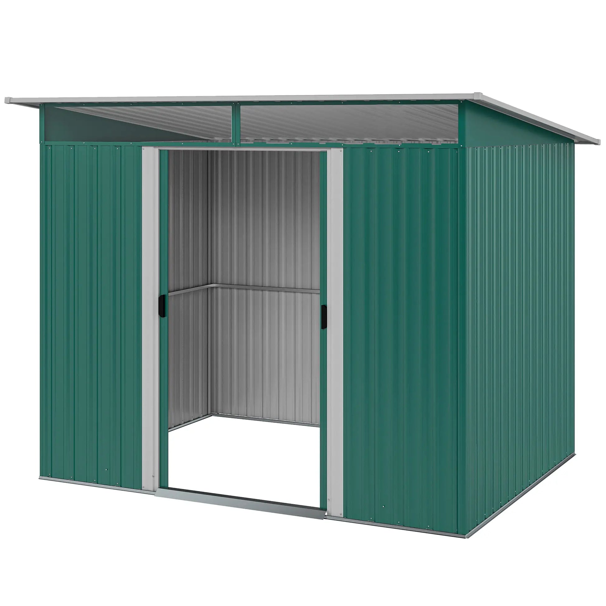 6' x 8.5' Metal Garden Shed, Outdoor Tool Storage, Dark Green Sheds at Gallery Canada