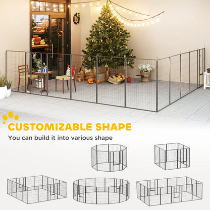 Heavy Duty Pet Playpen, 16 Panels Steel Dog Fence, 47" Height Houses, Kennels & Pens at Gallery Canada