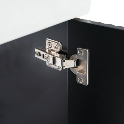 Floating Bathroom Vanity, Ceramic Basin, Side Storage, 21.5" L x 12" W x 26.5" H, Black Sink Cabinets at Gallery Canada