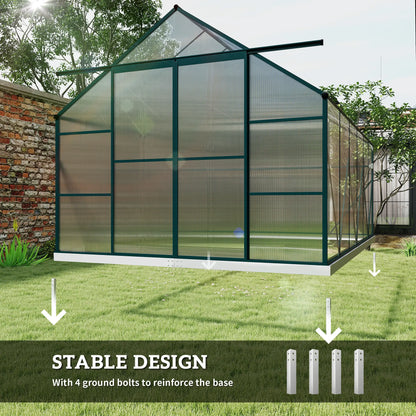 Aluminum Greenhouse Polycarbonate, 8 X 12 Ft, Green Walk In Greenhouses at Gallery Canada