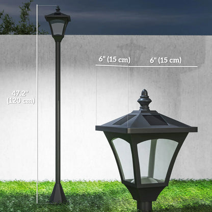 Solar Lamp Post, LED Streetlight, Outdoor Light, Waterproof, 47"H, Black Solar Post Lamps at Gallery Canada