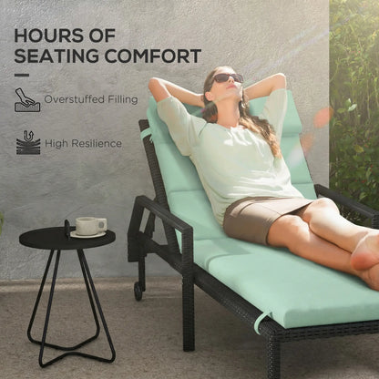 Patio Chaise Lounge Chair Cushion, With Headrest And Ties, Green Patio Chair Cushions at Gallery Canada