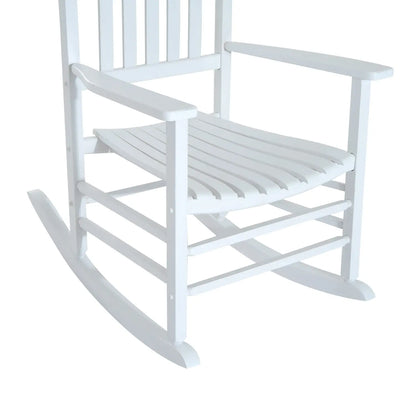 Wooden Porch Rocking Chair, Single Leisure Reclining Armchair, White Outdoor Rocking Chairs at Gallery Canada