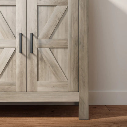 Farmhouse Buffet Cabinet, 2 Drawers, 2 Cabinets, Adjustable Shelves, Grey Bar Cabinets at Gallery Canada