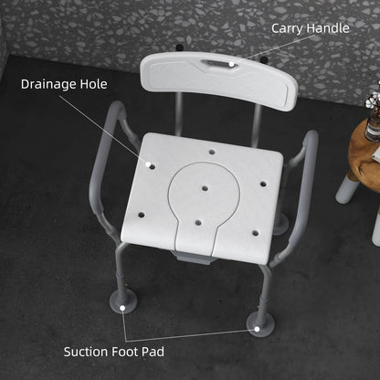 3-in-1 Shower Chair with Back, Adjustable Commode, Raised Toilet Seat Bath Chairs at Gallery Canada