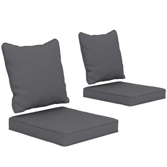 Seat Cushion Back Pillows Set of 2, Patio Chair Cushions, Dark Grey Patio Chair Cushions Dark Grey at Gallery Canada