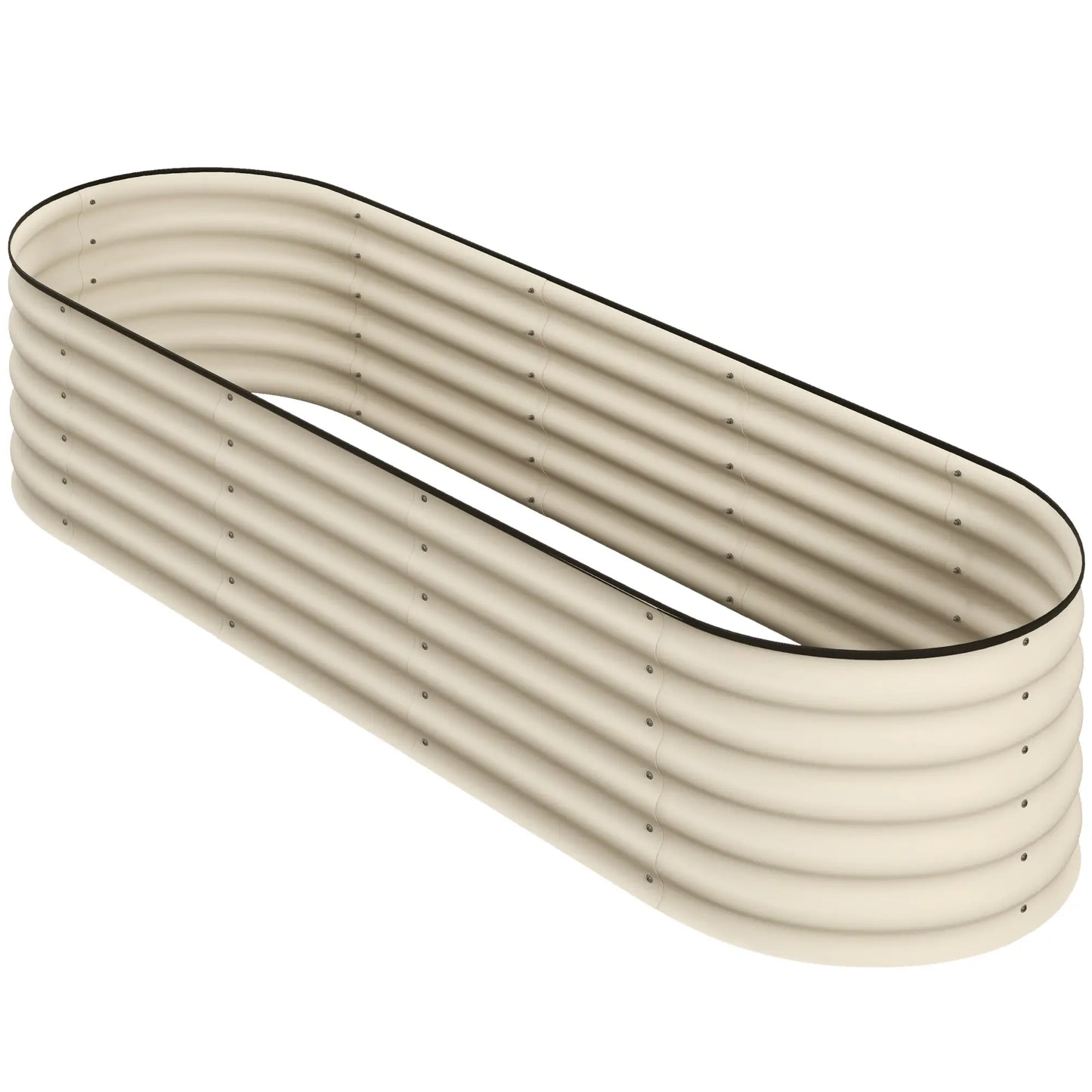 6.5 x 2 x 1.5 FT Galvanized Steel Raised Garden Bed, Cream White