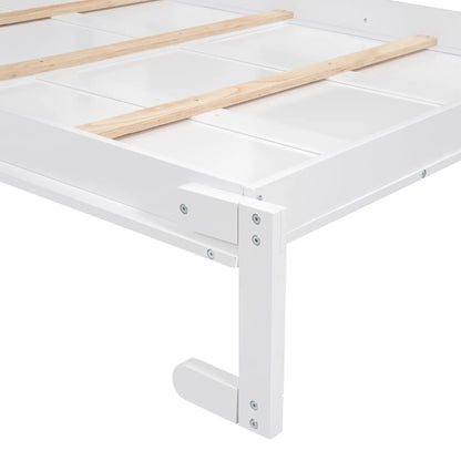 Murphy Bed with Storage Shelves, Space-Saving Wall Bed, 87.5" L x 16" W x 84" H, White Bed Frames at Gallery Canada