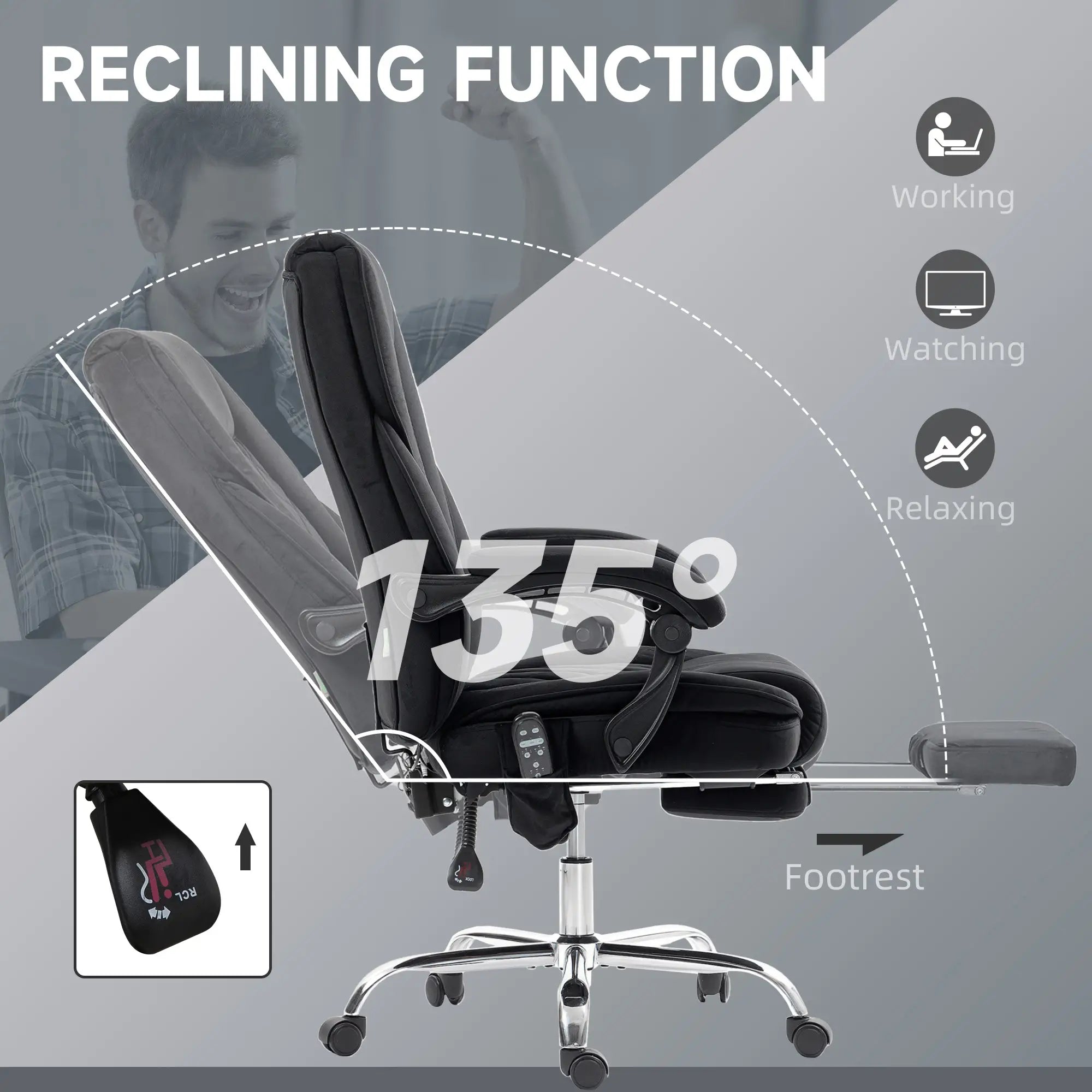 Reclining Massage Office Chair, Black Massage Chairs at Gallery Canada