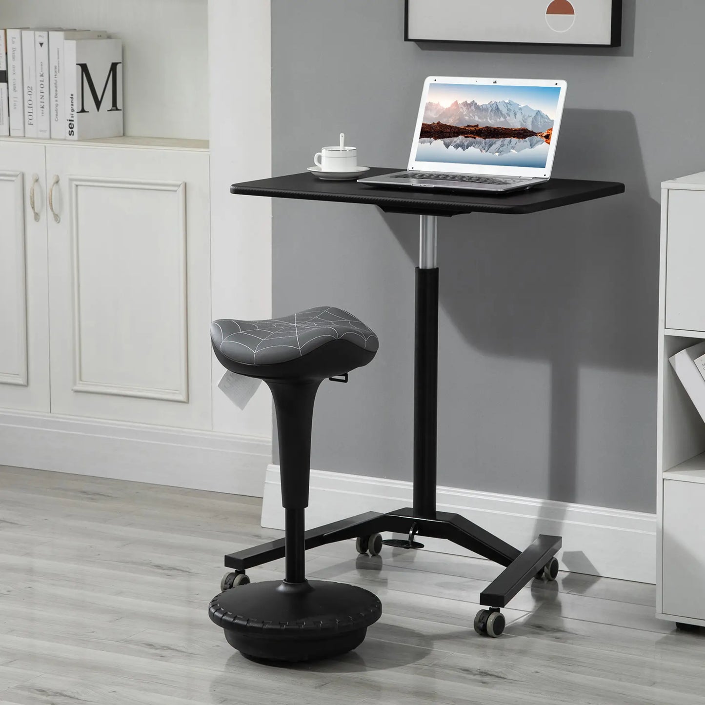Backless Wobble Stool, Adjustable Standing Desk Chair, Grey Task Chairs at Gallery Canada