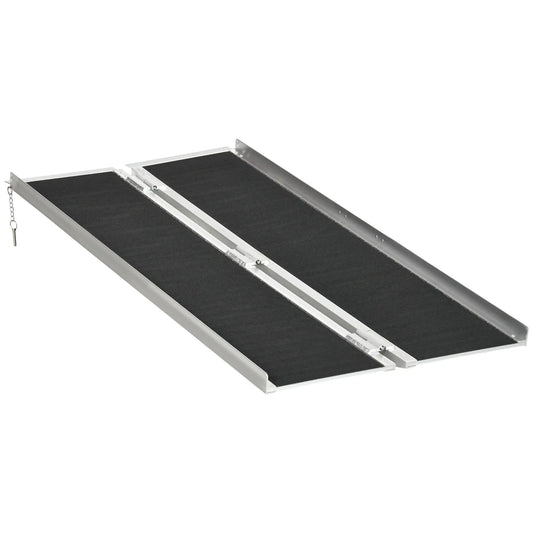 Foldable Portable Wheelchair Ramp, 5ft Knee Walker & Wheelchair Ramps Silver and Black at Gallery Canada