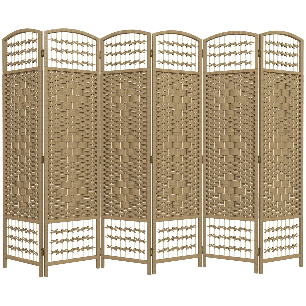 6 Panel Folding Room Divider, Portable Privacy Screen, Natural Room Dividers Natural at Gallery Canada