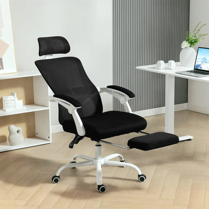 Ergonomic Office Chair, Mesh Reclining Desk Chair, Adjustable Lumbar Support, Headrest, Black Office Chairs at Gallery Canada