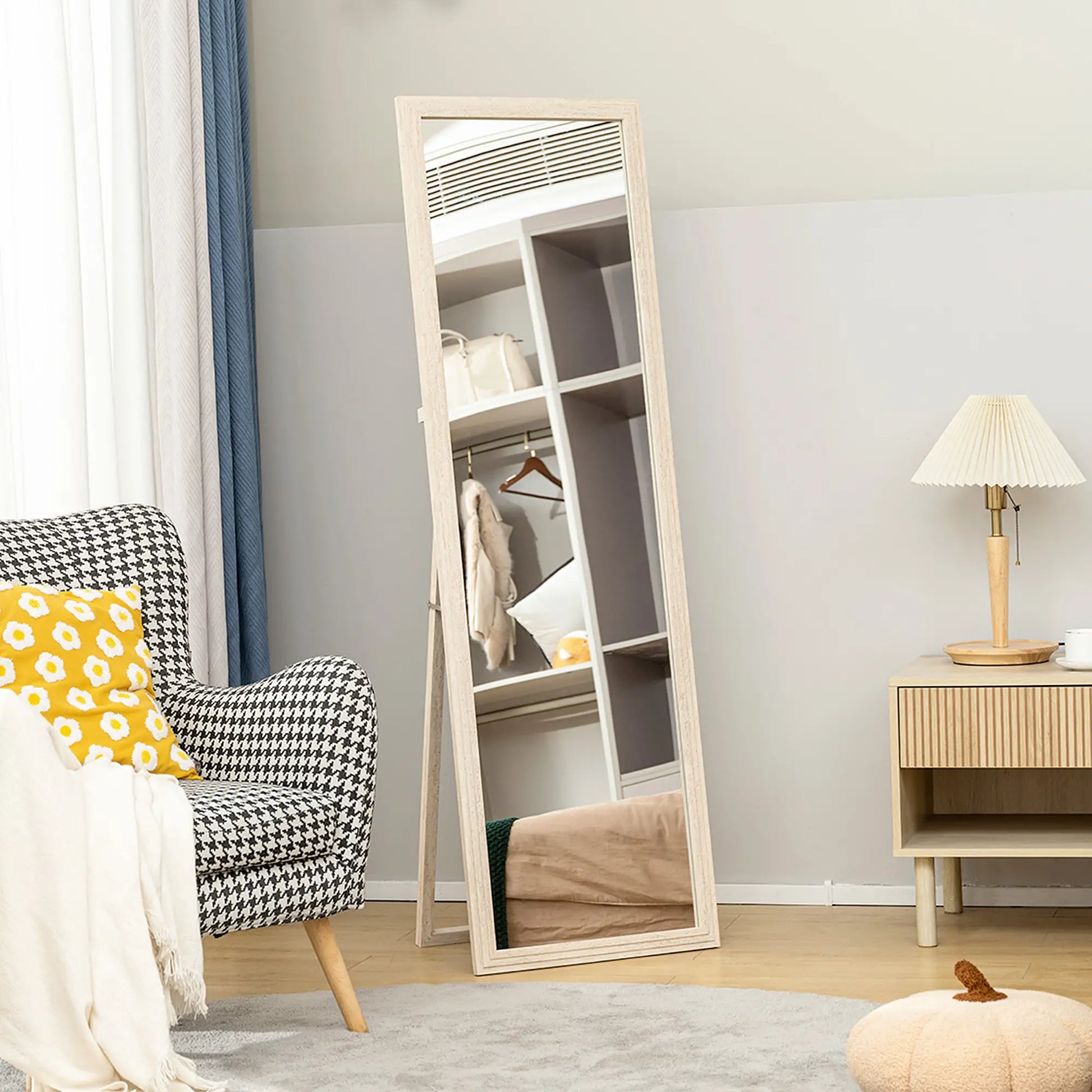 64" x 21" Full Length Mirror, Standing, Wall Mounted, White Full Length Mirrors at Gallery Canada