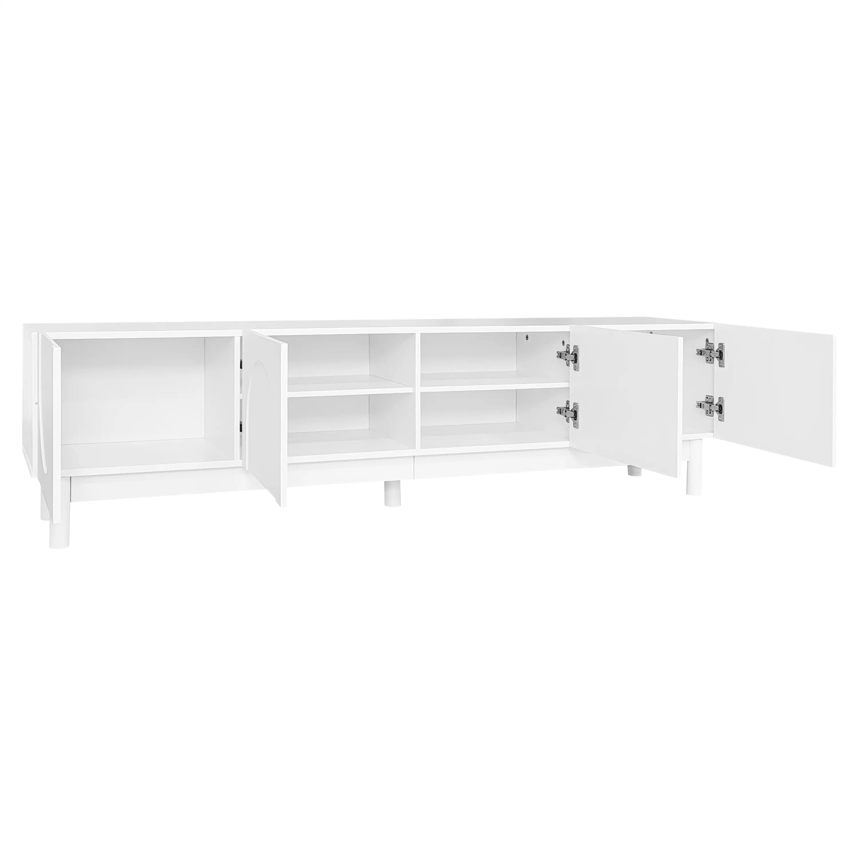 TV Stand, Wave Shaped Doors, Sturdy Legs, 66.5