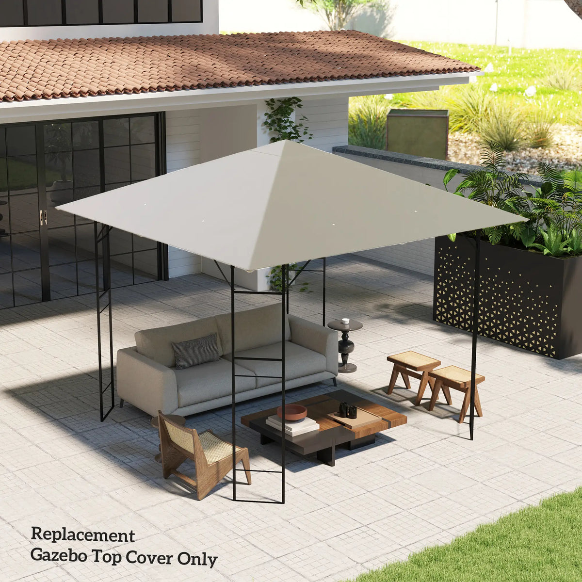 10' x 10' Gazebo Replacement Cover, UPF30+, Grey Gazebo Canopy Replacement at Gallery Canada