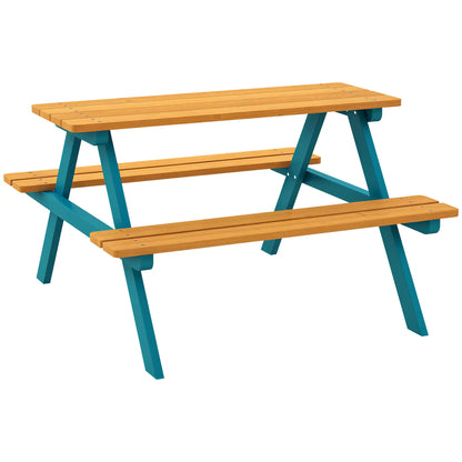 Kids Outdoor Table Set Wooden Toddler Picnic Table Benches for 4, Natural Wood Kids Outdoor Furniture at Gallery Canada