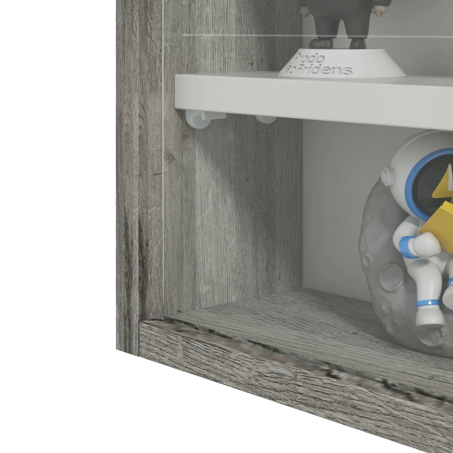 5-Tier Display Cabinet, Glass Curio Cabinet, White Display Bookshelves at Gallery Canada