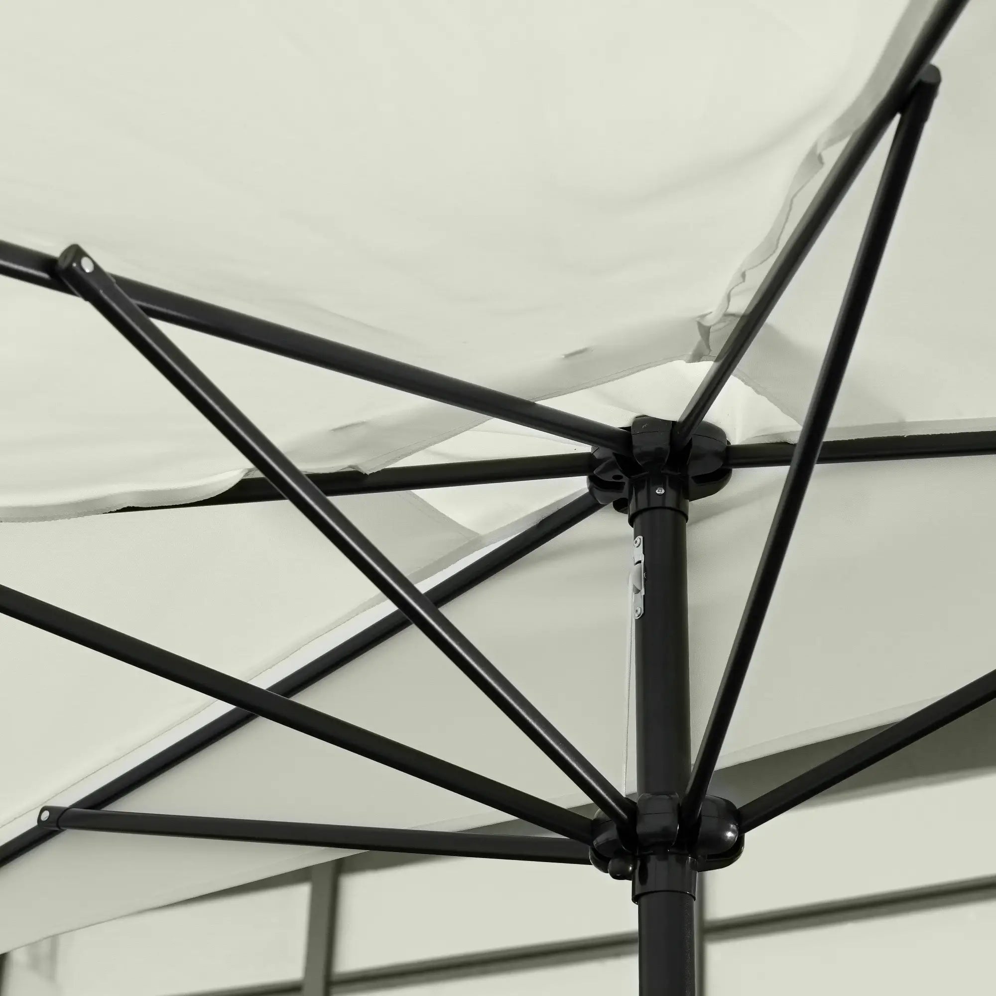 7.5ft Half Umbrella with Crank Handle, Top Vent, Cream Sun Umbrellas at Gallery Canada