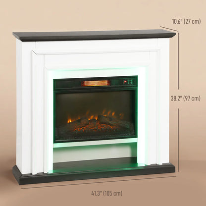 41 Inch Electric Fireplace, 1400W Heater, Adjustable 3D Flame, Black and White Electric Fireplaces at Gallery Canada