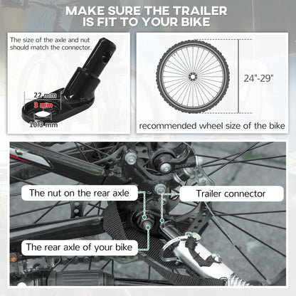 2-in-1 Bike Trailer for Kids, Foldable 2-Seat Stroller, Blue Kids Bike Trailers at Gallery Canada