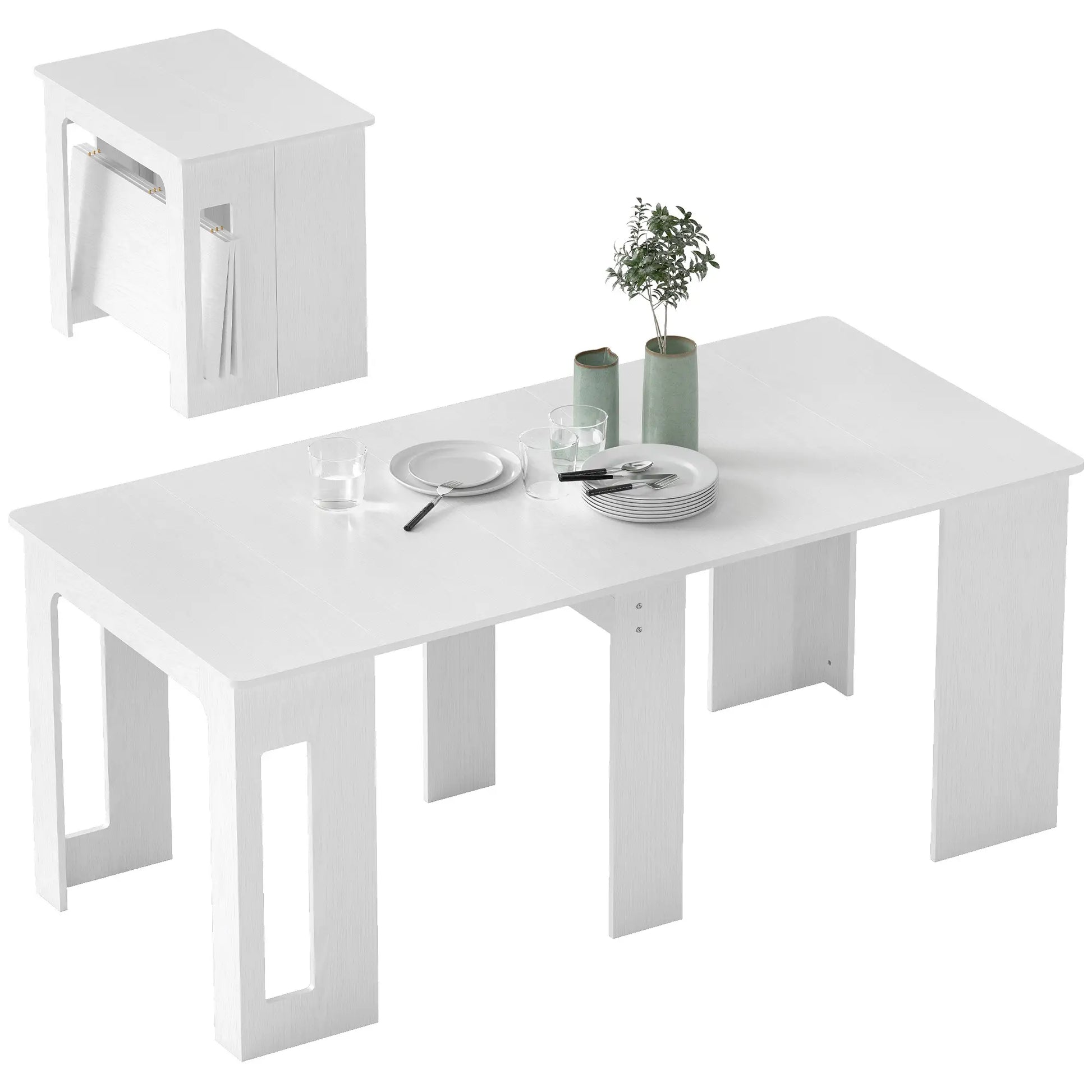 Extendable Dining Table, Expandable Kitchen Table, Seats 6, White Bar Tables & Dining Tables White at Gallery Canada