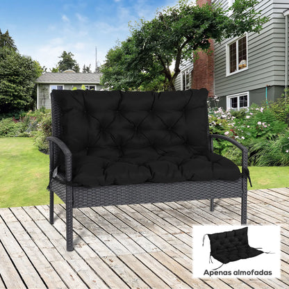 Porch Swing Cushion, Garden Bench Cushion with Backrest, Non-Slip, 39.4" x 38.6", Black Patio Chair Cushions at Gallery Canada