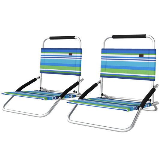Ensemble de Chaises Longues Reclinables Extérieures Pliantes, Pack de 2, Poche Cachée