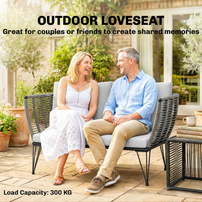 Outdoor Patio Sofa, 2 Seater Loveseat With Cushions, Light Grey Patio Furniture Sets at Gallery Canada