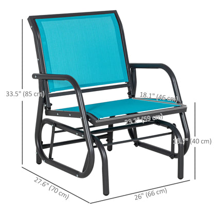Outdoor Patio Glider Set, 2 Chairs, Breathable Mesh Seat, Blue Outdoor Gliders at Gallery Canada