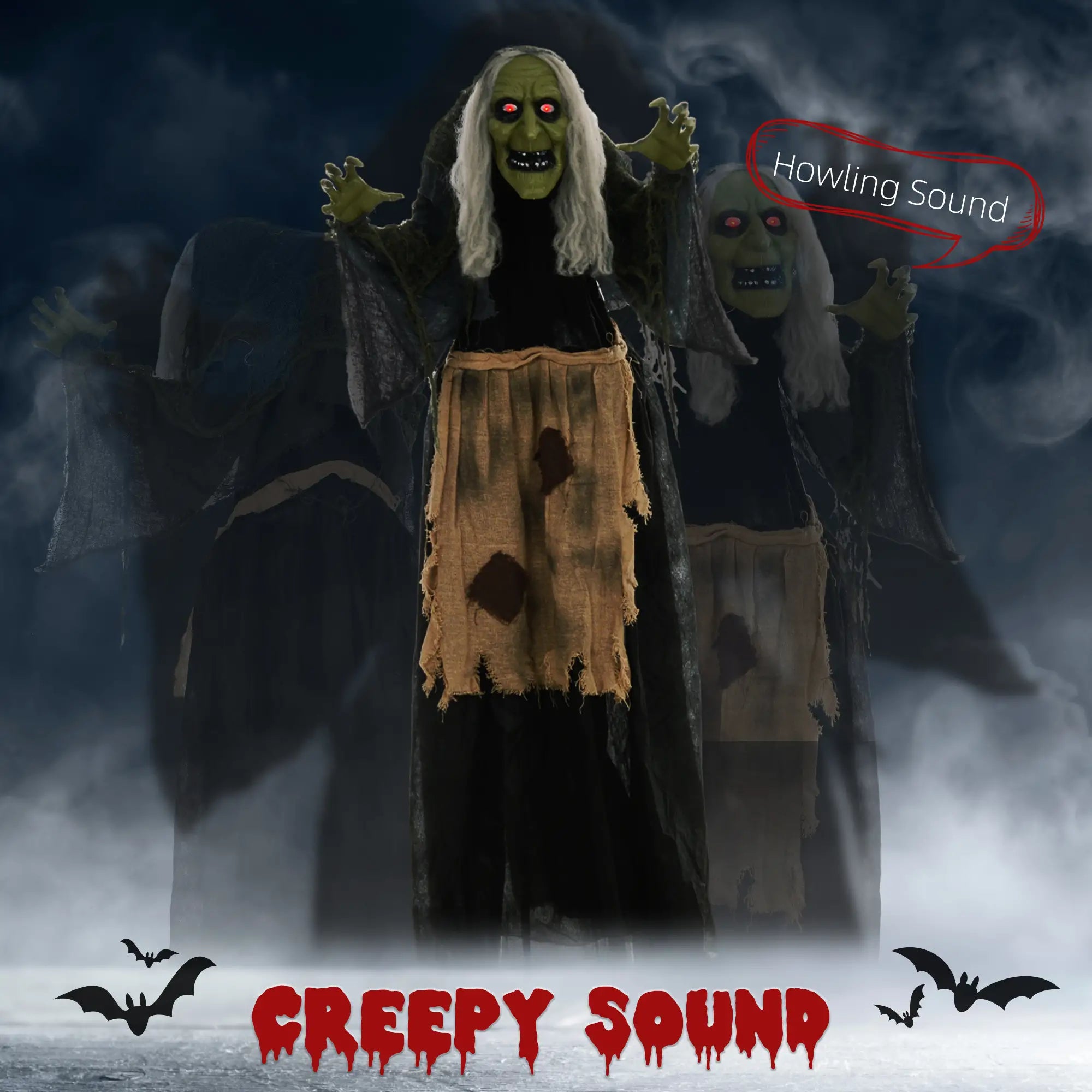 Witch Halloween Animatronic with Sound Activated Halloween Decorations at Gallery Canada