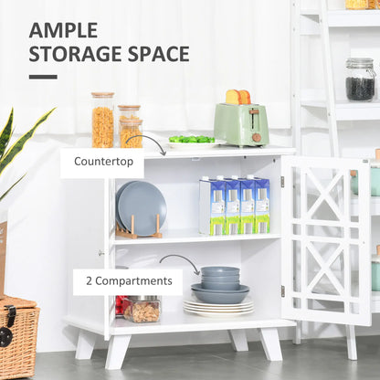 Modern Storage Cabinet with Fretwork Doors, Shelf, White Storage Cabinets at Gallery Canada