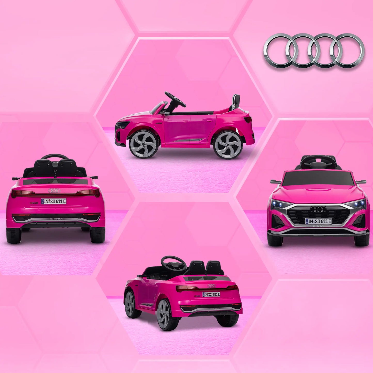 12V Kids Electric Car, Audi Q8 etron Sportback, Remote Control, Pink Electric Toy Cars at Gallery Canada