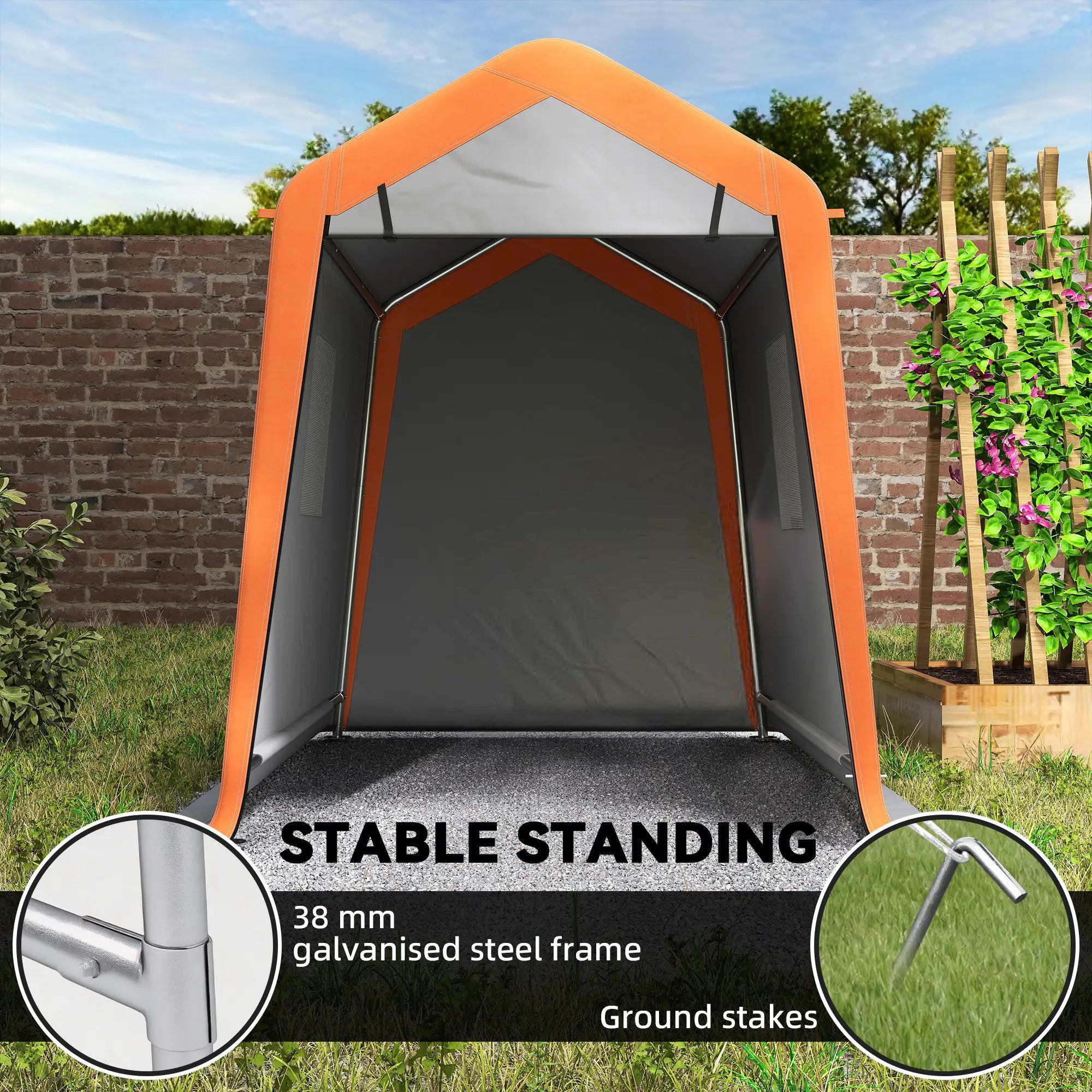 6' x 8' Portable Storage Shed Tent, Waterproof Motorcycle Bike Tent, Light Grey Car Shelters at Gallery Canada