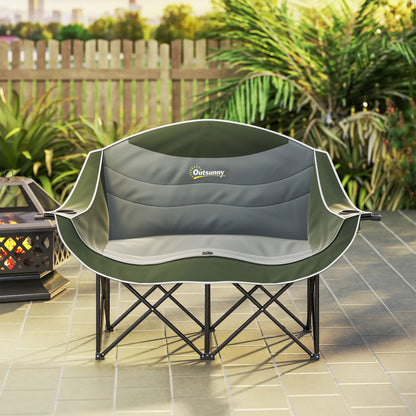 Portable Camp Chair, Double With Cup Holders, Carry Bag, 551 lbs, Dark Green Picnic Tables & Camping Chairs at Gallery Canada