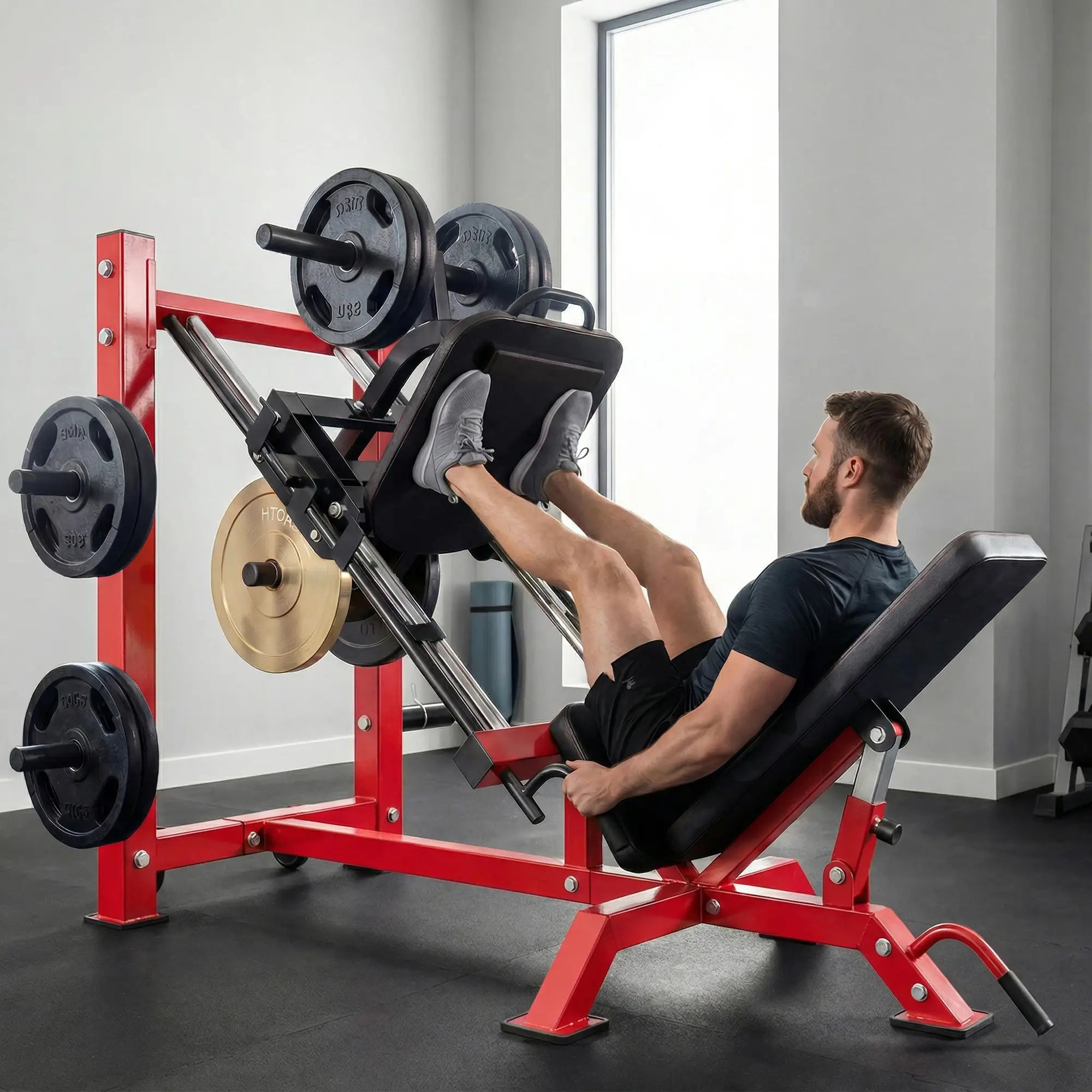 Leg Press Machine With Wheels, Calf Block, Adjustable Squat Machine, 1000 Lbs Capacity Strength Training Equipment at Gallery Canada