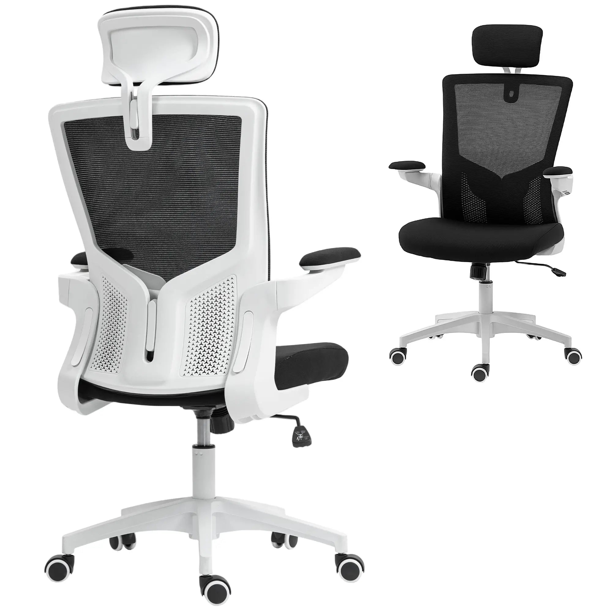 Ergonomic Office Chair, Swivel Desk Chair, Adjustable Lumbar Support, Headrest, Flip-Up Armrests, Black Task Chairs at Gallery Canada