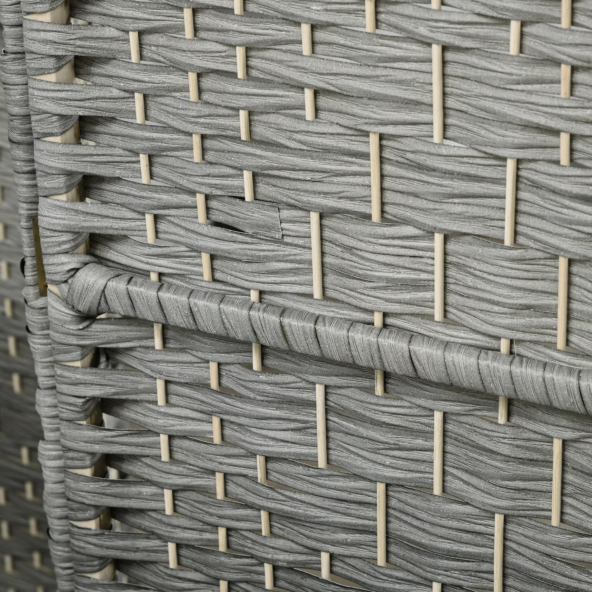 6 Ft Folding Room Divider, 6 Panel Privacy Screen, Hand-Woven, Mixed, Grey Room Dividers at Gallery Canada