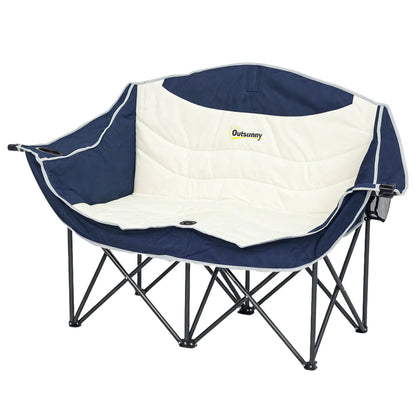 Portable Double Camping Chair, Cup Holders, Carry Bag, 551 lbs, Navy Blue Picnic Tables & Camping Chairs Navy Blue at Gallery Canada