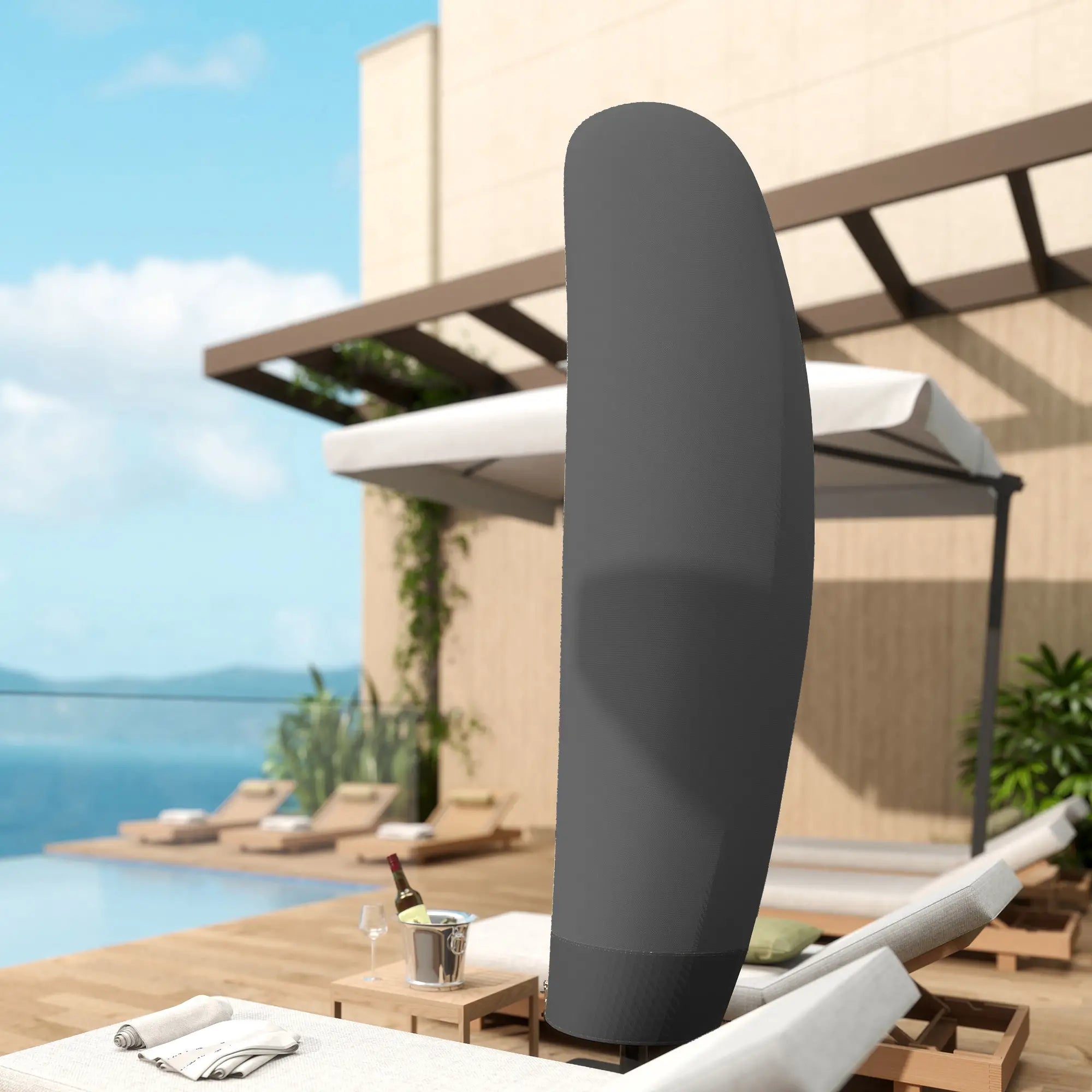 87-Inch Patio Umbrella Cover, 10ft to 13ft, Black Umbrella Covers at Gallery Canada