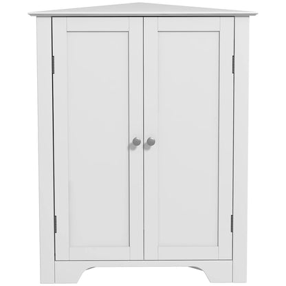 Modern Bathroom Storage Cabinet, Corner with Doors, Adjustable Shelf, White Bathroom Cabinets at Gallery Canada
