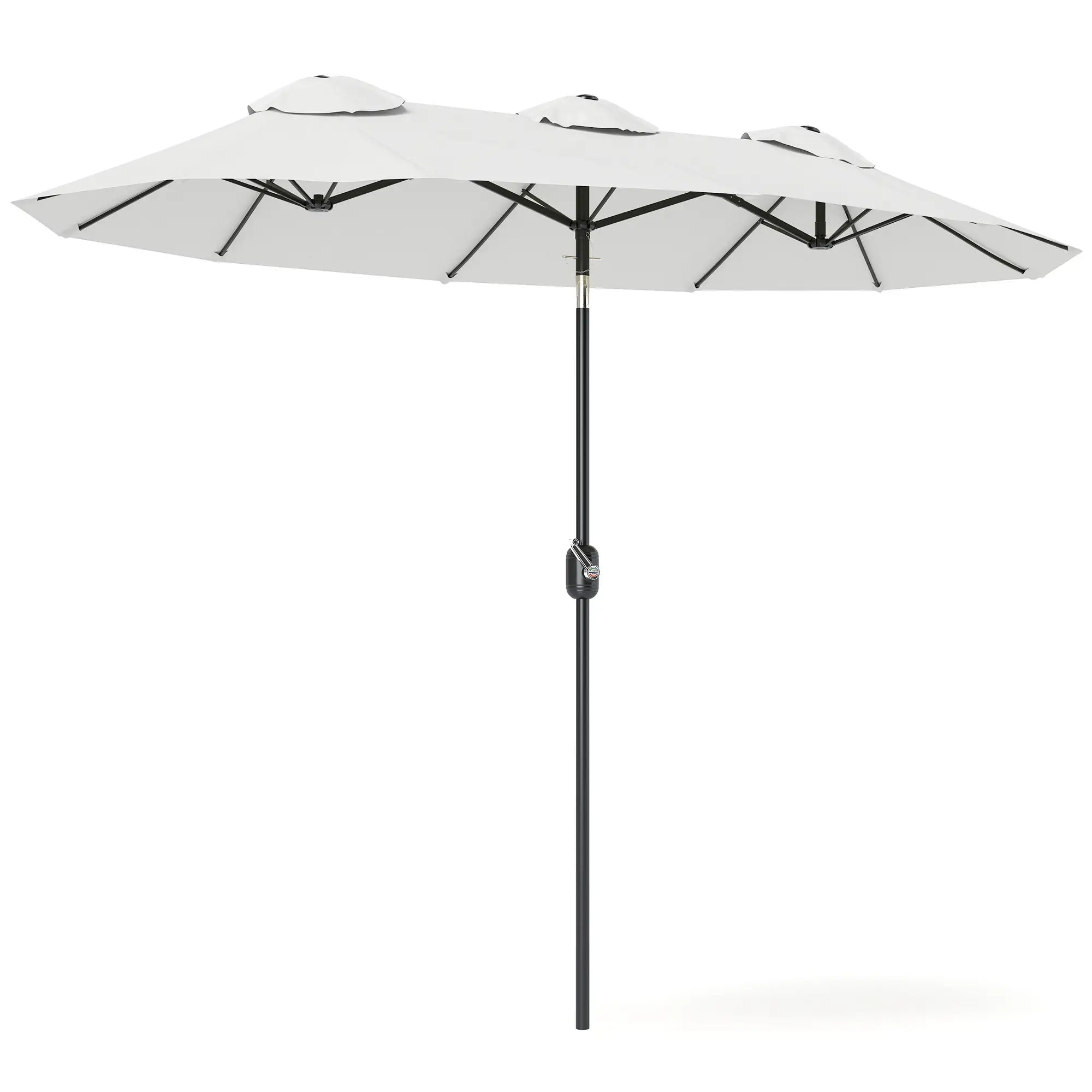 9.7' Double-Sided Patio Umbrella, Tilt Crank Vents, Cream White Sun Umbrellas at Gallery Canada