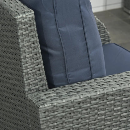 6-Piece PE Wicker Patio Sectional Set, with Cushions, Dark Blue Patio Furniture Sets at Gallery Canada