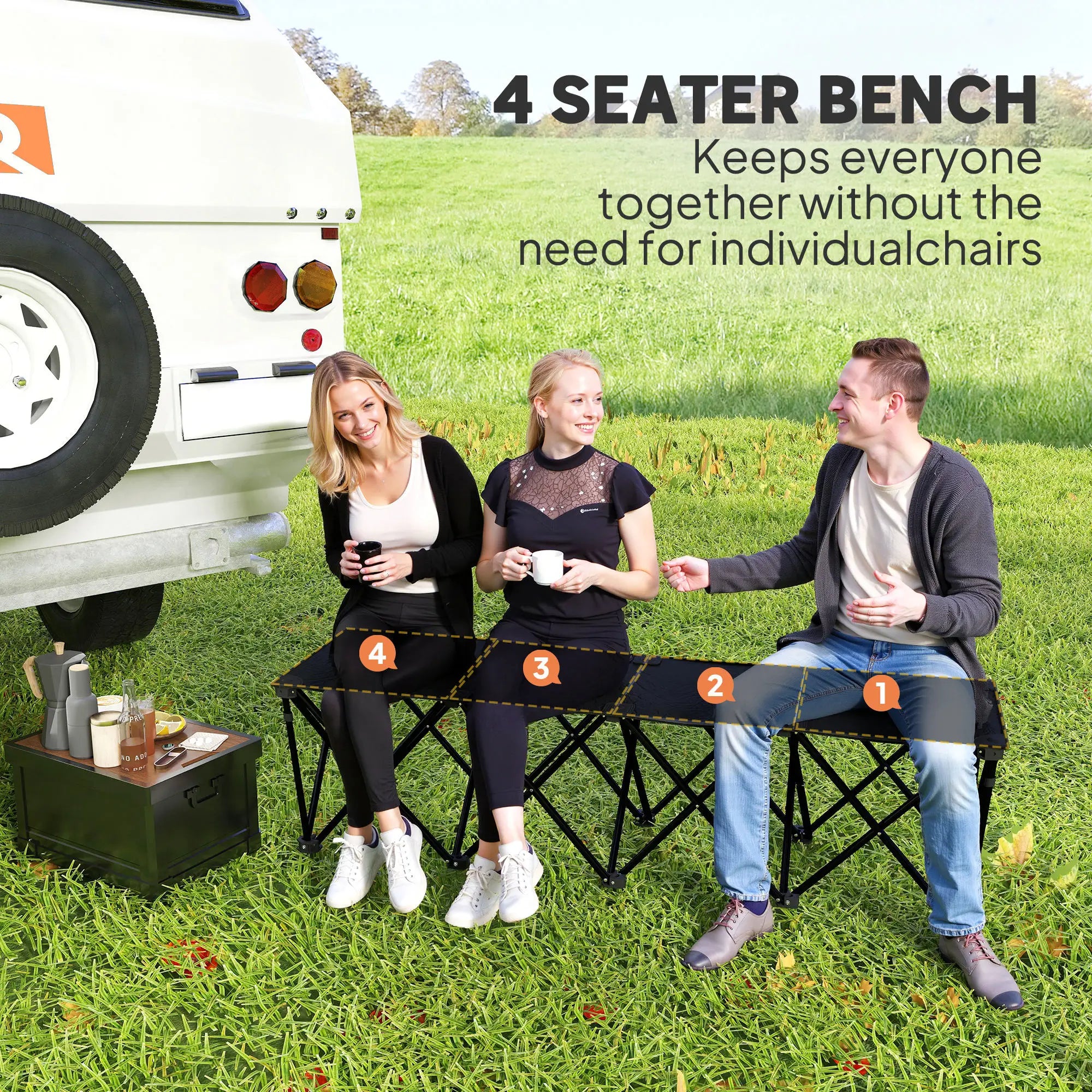 Portable 4-Seater Folding Camping Chair, Team Bench, Carry Bag Picnic Tables & Camping Chairs at Gallery Canada