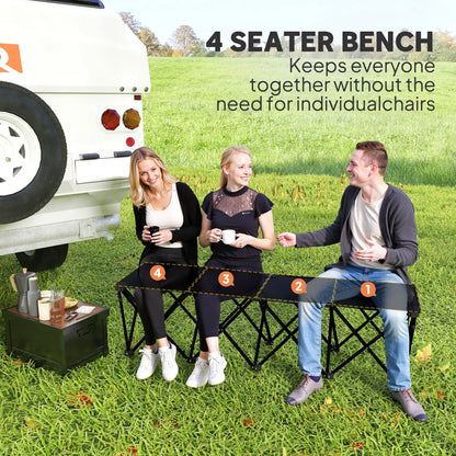 Portable 4-Seater Folding Camping Chair, Team Bench, Carry Bag Picnic Tables & Camping Chairs at Gallery Canada