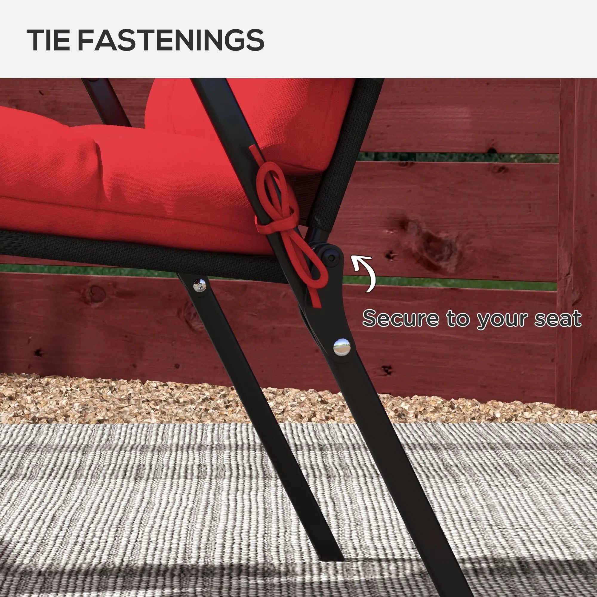 2-Piece Back Seat Cushion, Outdoor Patio Chair Cushions, Button Tufted, Red Patio Chair Cushions at Gallery Canada