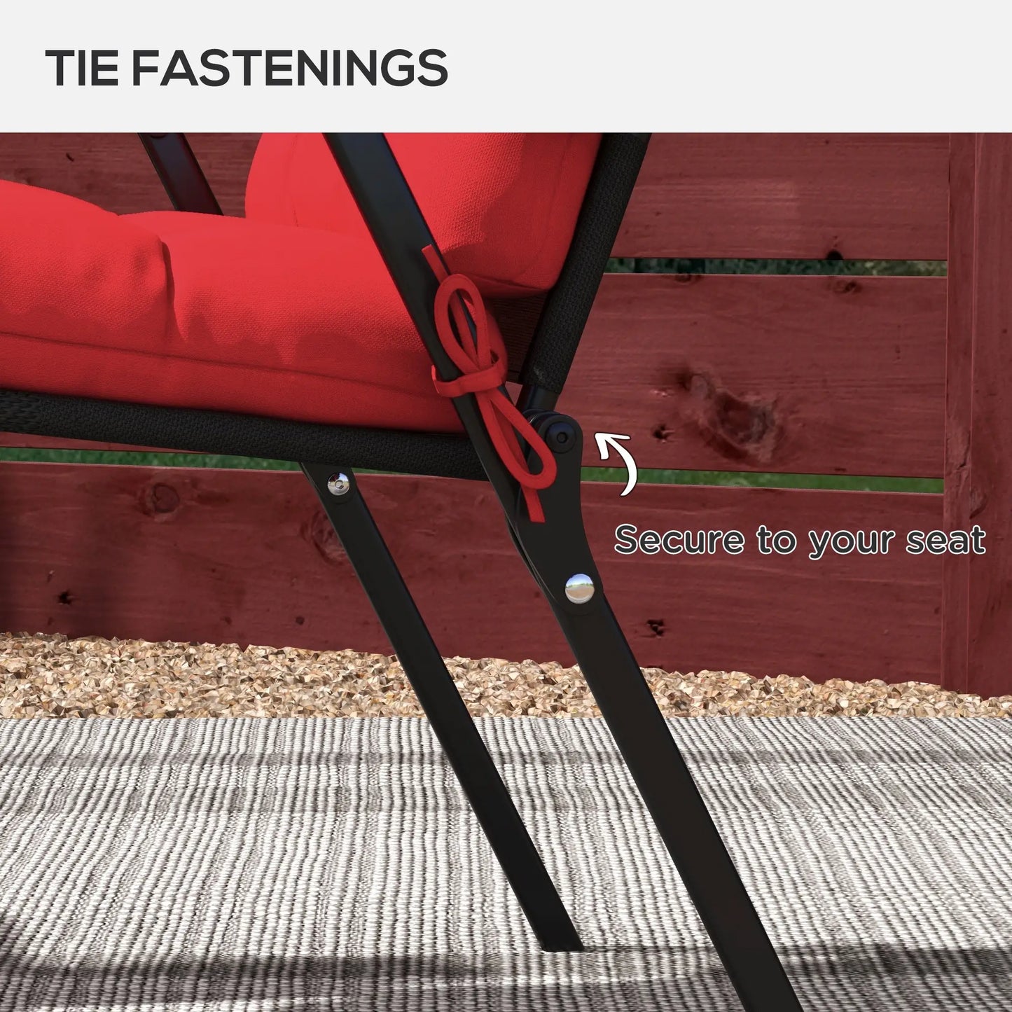 2-Piece Back Seat Cushion, Outdoor Patio Chair Cushions, Button Tufted, Red Patio Chair Cushions at Gallery Canada