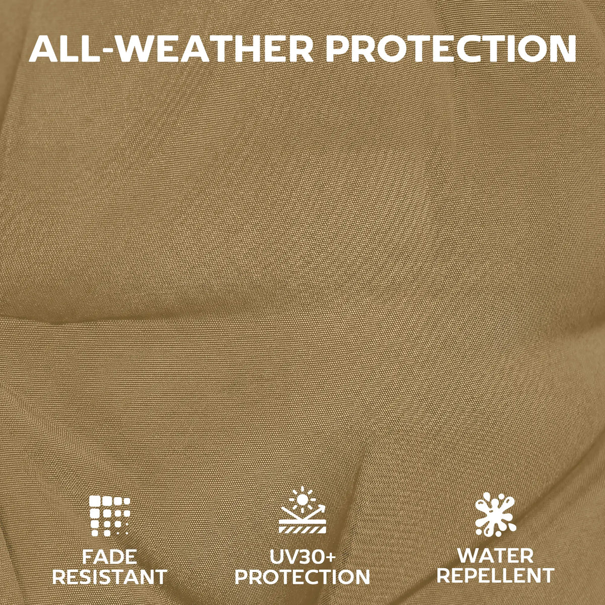 Patio Chair Cushions Set Of 4, Waterproof Non-Slip, 44"x21", Khaki Patio Chair Cushions at Gallery Canada